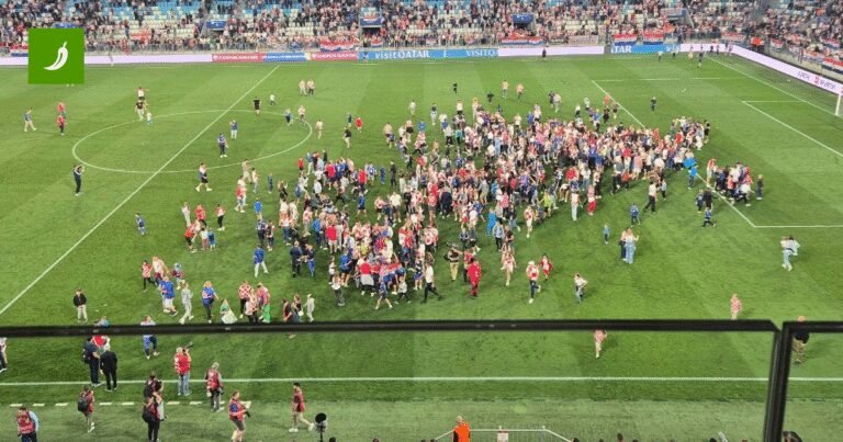 FOTO Invazija navijača na teren nakon pobjede Hrvatske. Slavili su s igračima