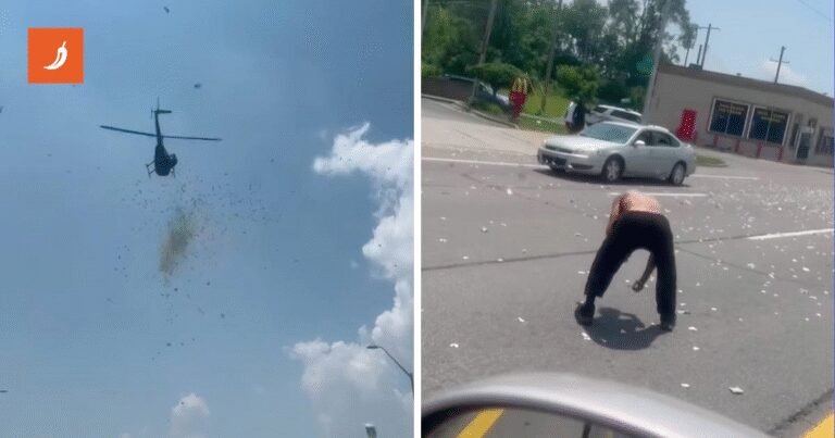 Iz helikoptera bacali novčanice da ispune posljednju želju stanovnika Detroita