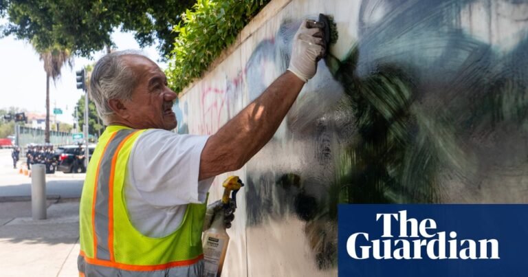 LA cleans up and protests some more after weekend of defiance against Trump | Los Angeles