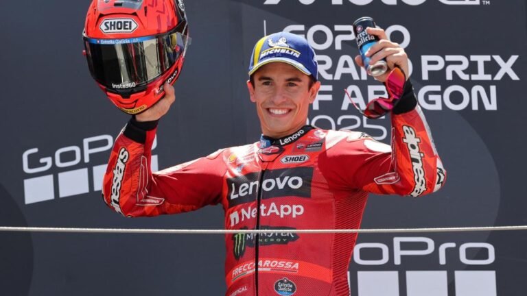 MotoGP Aragon, vince Marc Marquez davanti ad Alex Marquez e Bagnaia