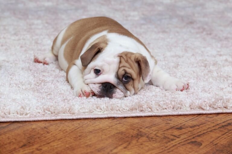 Precious Little Bulldog Puppy Going to ‘War’ With the Living Room Rug Is Priceless