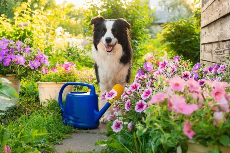 Precious Dog Pack Helps Mom Water the Plants Like the Best Little Gardeners