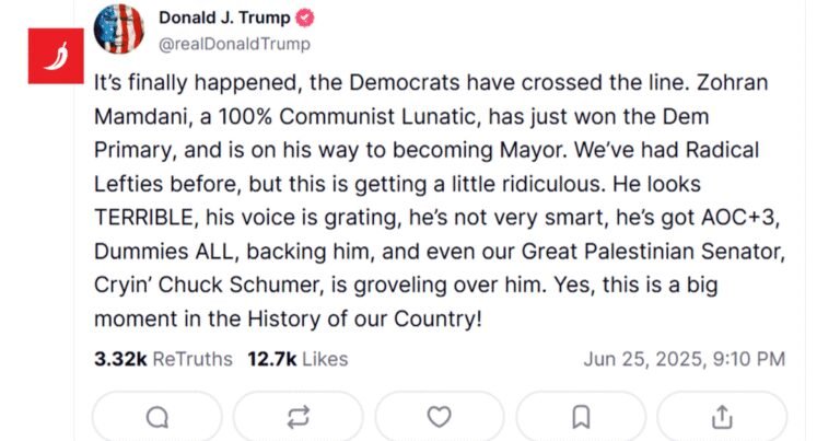 Trump: 100-postotni komunistički luđak je na putu da postane gradonačelnik New Yorka