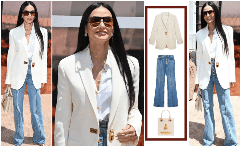 Demi Moore zabljesnula u couture izdanju s kaubojskim štihom! Blejzer koji bismo rado posudile kombinirala je sa statement torbicom, ali svi su gledali samo u jedno