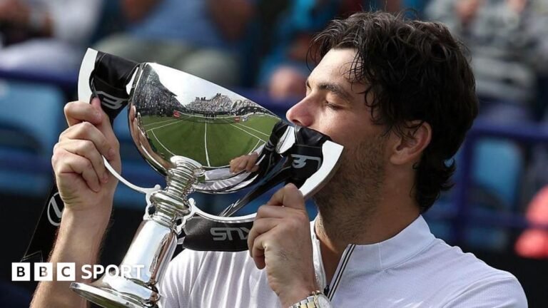 Eastbourne Open: Taylor Fritz wins title for fourth time in build-up to Wimbledon
