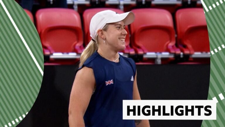 Billie Jean King Cup: Best shots from Sonay Kartal’s victory for Great Britain against the Netheralnds’ Eva Vedder