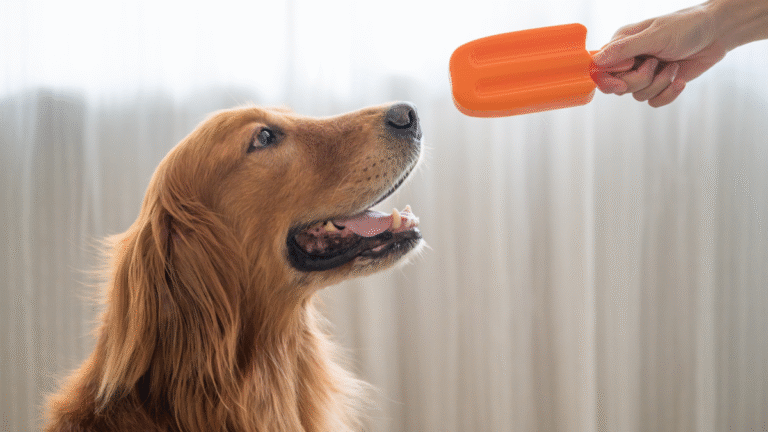 Golden Retriever Happily Snaps Up ‘Ninja Turtle’ Treat From the Ice Cream Man