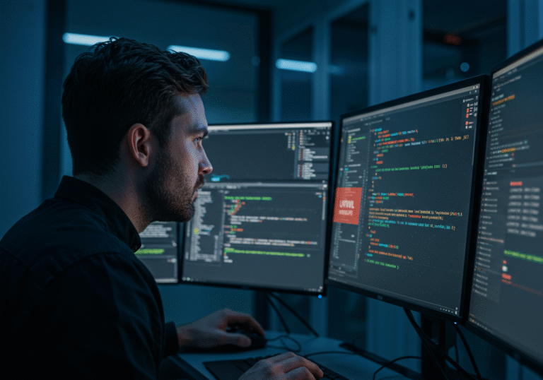 A focused network engineer or data analyst, mid-shot, intently observing a complex digital interface on a large, high-resolution monitor in a sleek, modern server room or tech office. The screen displays detailed lines of code, system logs, and network traffic data, with a specific focus on a highlighted URL string that appears slightly irregular or fragmented, indicating a parsing error. The ambient lighting is cool and technical, with a soft, analytical glow from the screens. The atmosphere suggests a critical moment of investigation into a technical incident related to web address processing.